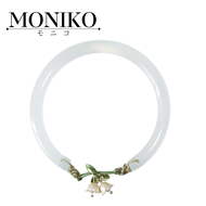 MONIKO Original Design 18k Gold Hetian Jade White  Lily of the valley Bangle Impact Inspired Bracelet Couture Jewelry Accessories Collection For Women Fashion