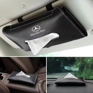 1set Universal Car Sun Visor Tissue Box Holder PU Leather Tissue Box Cover Case Accessories For Mercedes-Benz W210 W124 W203 W204 C200 W140 W176 W205 W123 W220 W211 W212 GLA GLBAMG