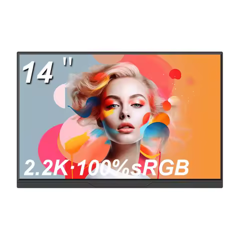 14inch Portable Monitor100%sRGB 2.2K 1400P FHD Travel MonitorUSB-C HIDM External Second Computer Dis