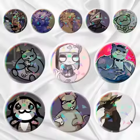 game mewgenics 75mm 58mm 44mm 25mm Brooch Backpack Hat Pins Accessories Toys Badge