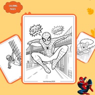 Set of 50/25/10 coloring pages, Spider Man coloring pages, A4, A5 regular 70gsm paper SM991T
