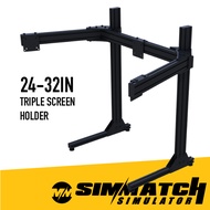 TRIPLE SCREEN STAND ALUMINUM PROFILE TV STAND & RACK 24in to 32in Monitor Vesa 75 / 100mm Material 4