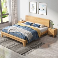 Apartment B & B 1.81.5 Small Apartment Rice Furniture Mimi Solid Wood Bed Single Bed Nordic Double B