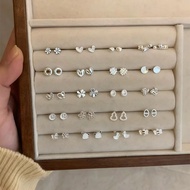 Earring s999 Silver Earring Small Exquisite Sterling Silver High-End Pearl Earring Ear Piercing Slee