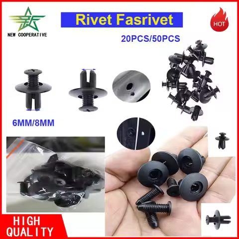 6mm/8mm Car Mudguard Bumper Screw Clip Rivet Car Plastic Rivet Fastener