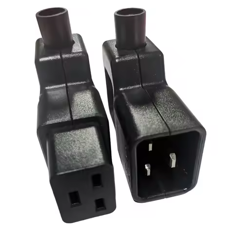 Black Elbow IEC320 C19 C20 Power Cord Wiring Plug Assemble IEC Connector Outlet PDU UPS Rewirable AC