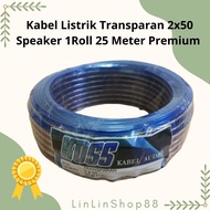 Kabel Listrik Transparan 2x50 Audio Speaker 1Roll 25 Meter dan 20 meter Premium KOSS