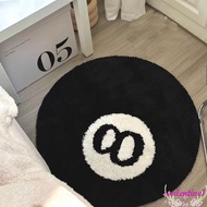VALENTINE1 8 Ball Rug, Round Plush, Carpet Skin Friendly Soft Black Hoom Decor