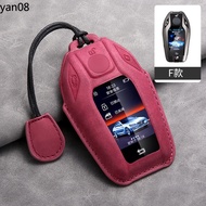 Leather Car Remote Key Case Cover Shell Fob For BMW 7 Series 730 740 535L E6 Series X3 X 5 X7 LED ke
