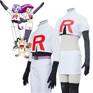 Anime Pokemon Cosplay Team Rocket Jessie And James Costume Pokemon Full Set Of Realistic Costumes Woman Man Short Top Costume