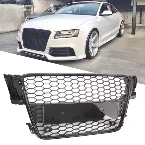 RS5 Style Hood Henycomb Sport mesh Grill Grille Fit for AUDI A5 S5 B8 2008-2012