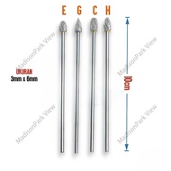 MATA BOR ALAT TUNER CUNER TUNNER PORTING BESAR BATANG 6MM PANJANG 10CM