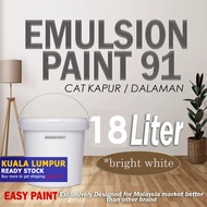 18 Liter Easy Paint - Color Bright White (Cat Kapur/Emulsion 91) (Interior Paint, Ceiling Paint)