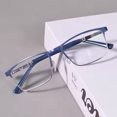 Men Blue light blocking Reading Glasses Double Color Metal Frame Computcer Readers HD Lens Presbyopi