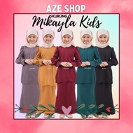 Hasnuri Baju Kurung Mikayla Kids - Black/Ash Grey/Deep Green/Maroon/Gold