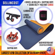 SellinCost Ab Roller 3 Wheel 4 Wheel 6 Packs Exercise Abdominal Shaper Power Plank Gym Abs Workout Home Exercise Ab Roller Machine Roller Wheel Mover FREE Knee Mat Alat Kempiskan Perut AB3W AB4W