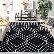 Safavieh Adirondack Collection ADR241Z Modern Contemporary Moroccan Area Rug, 8' x 10', Black/Ivory