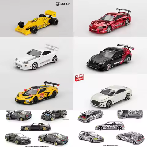 MINI GT 1:64 Kaido EF R34 GReddy LBNation GR86 Supra VeilSide Z06 GT3R TopSecret GT300 99T Senna Die