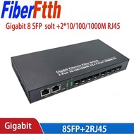 Media Converter 8 SFP 2 RJ45 Gigabit Optical Fiber Switch for IP Camera UTP Fiber Optical Switch