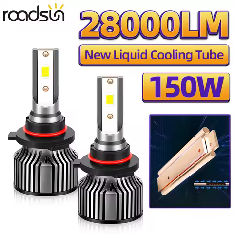 9005/HB3 Headlight Bulbs 9006/HB4 H1 H4 H7 H11 H13 Lamps New Liquid Cooling Tube 28000LM 150W Power 