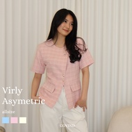 KEMEJA Govind.idn - Virly Tweed Asymmetric Top Asymmetrical Shirt/ Wanita Top/ Wanita