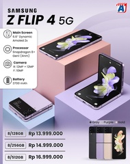 HP 5G SAMSUNG Z FLIP 4 HANDPHONE ANDROID NFC RAM 8/128GB &amp; 8/256GB