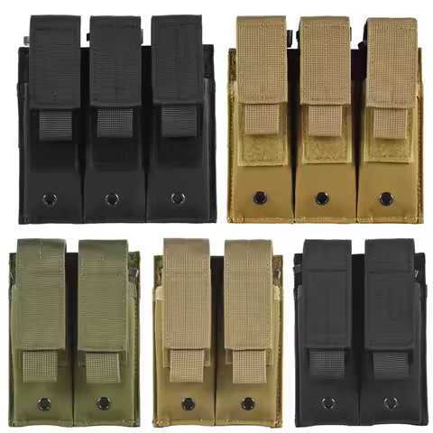Tactical 9mm Molle Pistol Magazine Pouch Hunting Holster Molle Triple Double Single Mag Pouch for G1