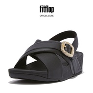 FitFlop LULU Crystal-Buckle Leather Back-Strap Sandals - Black (HO2-001)