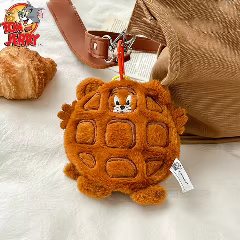 13cm Plush Purse Keyring Waffle Jerry Pendant Soft Keychains Bag Pendant Lint Gift for Girl Kawaii T