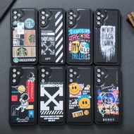 Samsung a37 a57 A07 4g A07 5g a17 leather black Case with aesthetic anime motif Image