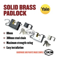 YALE SOLID BRASS PADLOCK 80mm - MATT BLACK AND SILVER