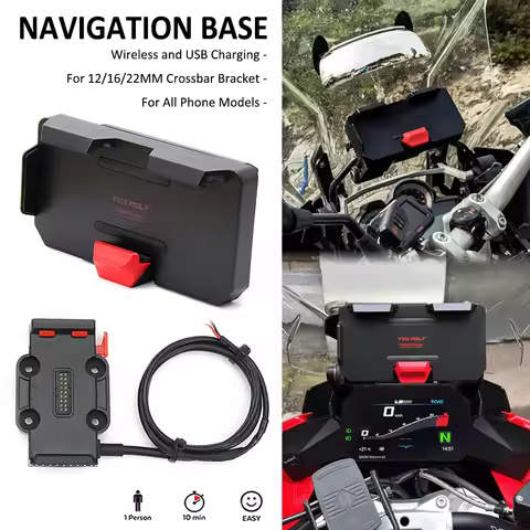 Motorcycle accessories Mobile phone holder navigation base 12mm 16mm 22mm For R1150GS R1250GS NC750X