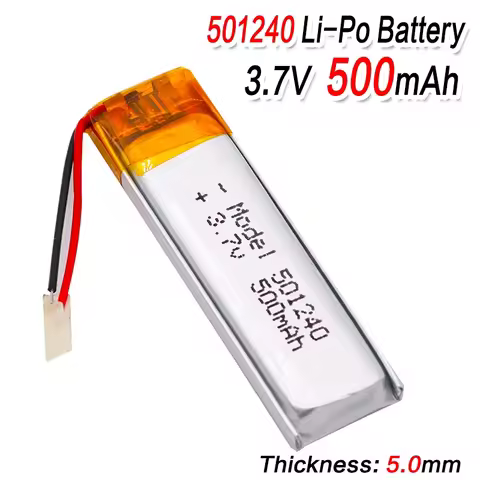 501240 Battery 3.7V 500mAh Li-Polymer Rechargeable Battery 501240 Li Po Lithium Cells For GPS Blueto