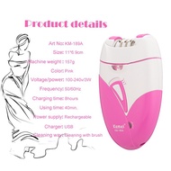 Kemei-189A USB Rechargeable Epilator Women Electric Hair Remover Female Epilator Face Depilation Leg