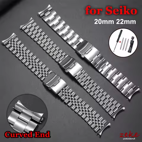 Luxury Solid Stainless Steel Band 20mm 22mm Straps for Seiko SKX007 SKX009 Diving Belt for Jubilee M