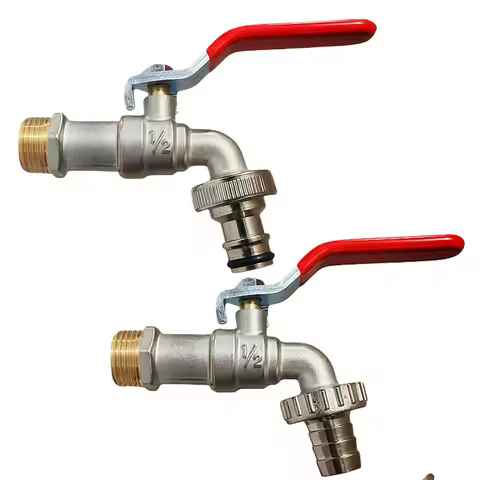 1/2"x3/4" Brass Nipple Zinc Alloy Body Water Tap Half Copper Half Zinc Alloy Outlet Spout Faucet