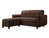 (FurnitureSG) 3-Seater Fabric Sofa with Stool