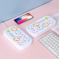 Ổ power plug smart 6 plugs 4 ports USB charger 6 universal socket wire long 2 meters-drive electric