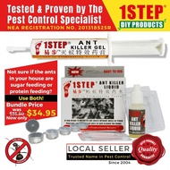 Combo pack of 1STEP Ant Killer Gel 35g, Ant Killer Liquid, Bait Station - Kill ALL Ants Tested by Pr