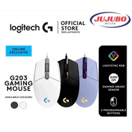 Logitech G203 wired gaming mouse, rainbow optical effects LIGHTSYNC RGB, programmable buttons, game 