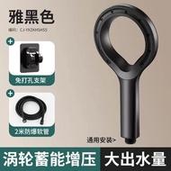 Ring-shaped shower head with hollow panel, high-pressure shower head, household handheld shower set,