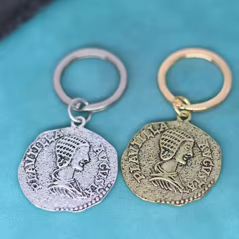 Ancient Rome Engraved PLAUTILLA AVGVSTA Rome Coins Pendants Keychain Denier Coin Key Chains Keyring 
