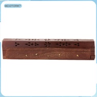 [mojotorw7] Bodhi Wooden  Stick Box  Sticks Storage Box Solid Wood Ash Catcher Inscents Sticks Holde