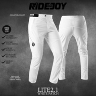 LITE2.1 WHITE PATCH - men's sports pants MTB non-pading Enduro Downhill RIDE AND JOY sticker stretch