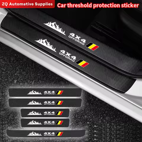 4x4 Car Door Sill Trunk Protector Stickers for Toyota Tacoma TRD 4Runner Tundra Rav4 Highlander Carb