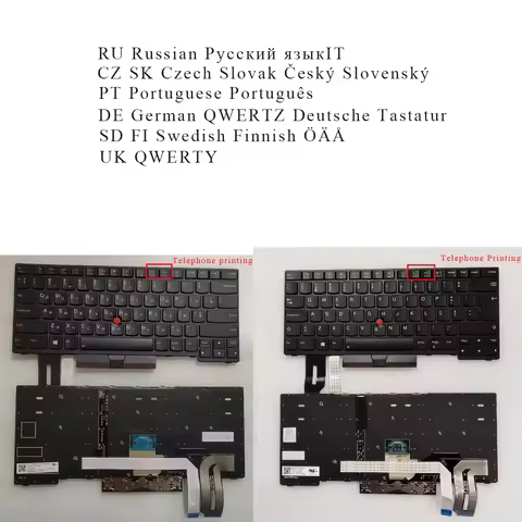 Russian Czech Portuguese UK Swedish GR Keyboard for Lenovo Thinkpad P14s Gen 1 / P14s Gen 2 , T14 Ge