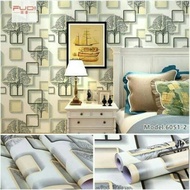 Wallpaper Stiker Dinding Motif Cream Kotak Pohon3d Cocok Dekorasi Ruan