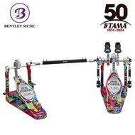 Tama HP900RWM 50th Anniv Ltd Ed Iron Cobra Marble Twin Drum Pedal, Rolling Glide