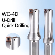 WC U drill WC U เจาะโลหะเจาะโลหะเจาะความเร็วสูง 14 มม.-70 มม.ความลึก 4D Indexable U เจาะเครื่องจักรเครื่องกลึง CNC สำหรับ WCMX WCMT