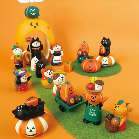 ZAKKA Halloween Series Ornament Ghost Face Ghost Autumn Harvest Pumpkin Micro Scene Decole Resin Cra